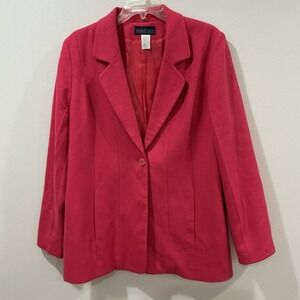 Vintage Herman Geist Pink Wool Blazer Womens 14 Barbiecore Preppy